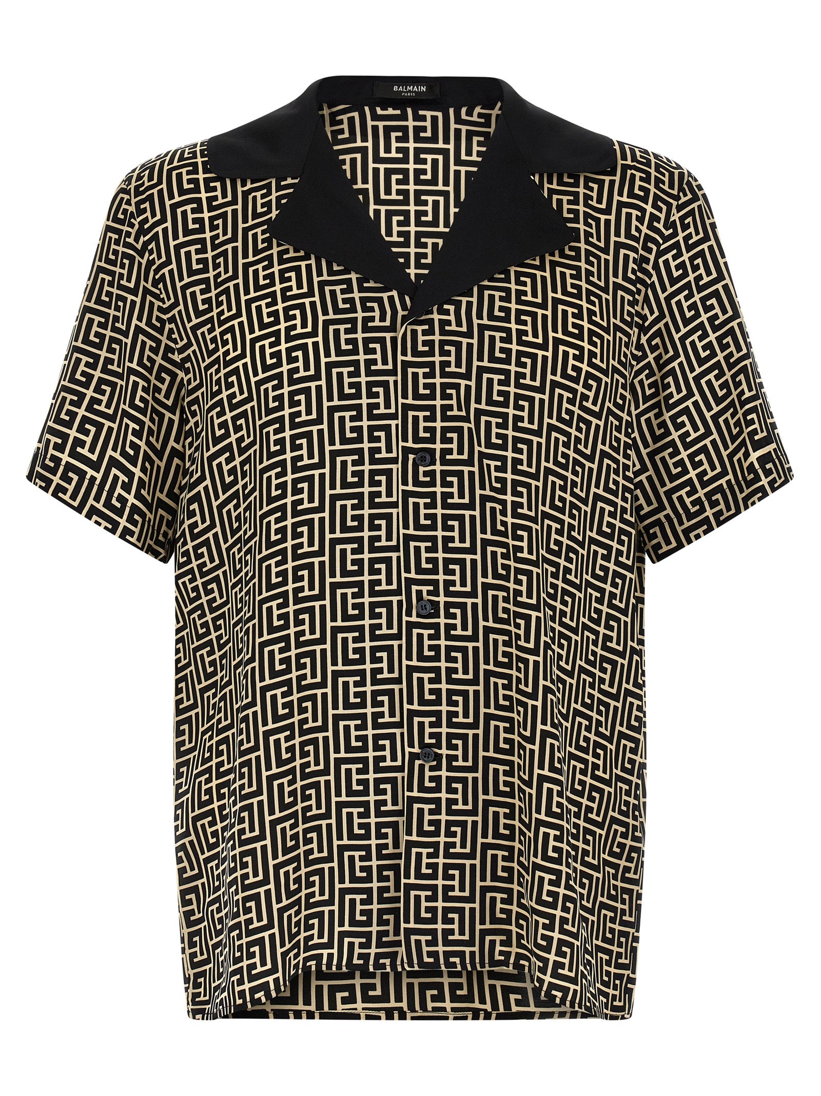 Blouse Bicolor en viscose de Balmain, avec design élégant et détails modernes, portée sur mannequin.