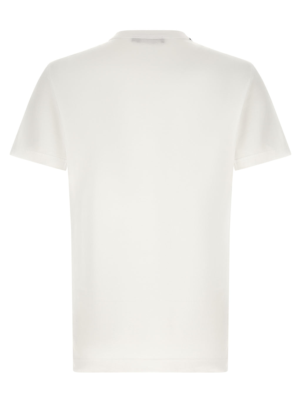 T-shirt blanc en coton de Dolce & Gabbana, style décontracté, vue frontale, logo Dolce & Gabbana visible, tissu doux et confortable