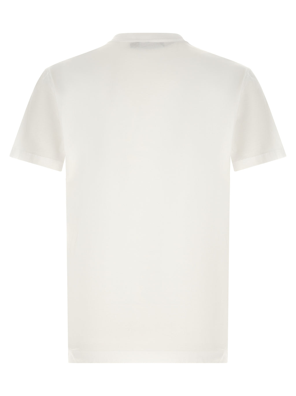 T-shirt blanc en coton de Dolce & Gabbana, style décontracté, avec logo discret sur la poitrine, porté par un mannequin.