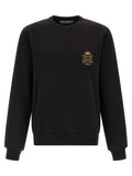 Sweat-shirt en coton noir de Dolce & Gabbana, style décontracté, avec logo de la marque visible sur le devant.