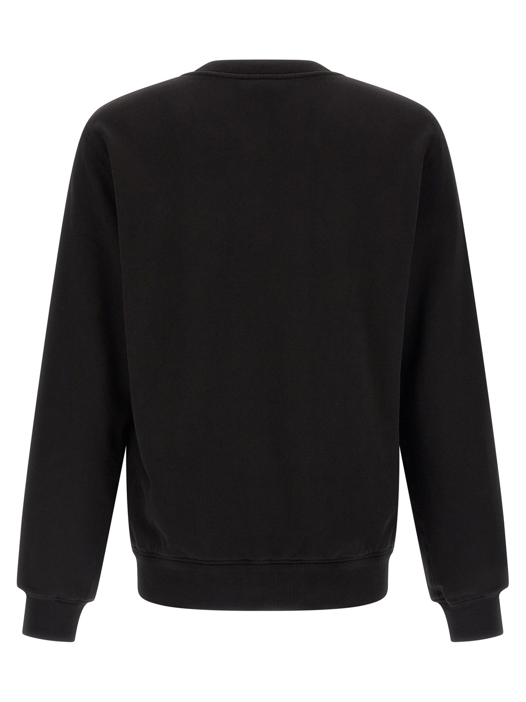 Sweatshirt en coton noir Dolce & Gabbana avec logo, vue de face, décontractée et élégante, pour homme ou femme.