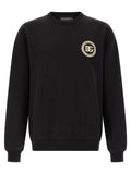 Sweatshirt noire en coton de Dolce & Gabbana, vêtement décontracté avec logo de la marque, vue de face.