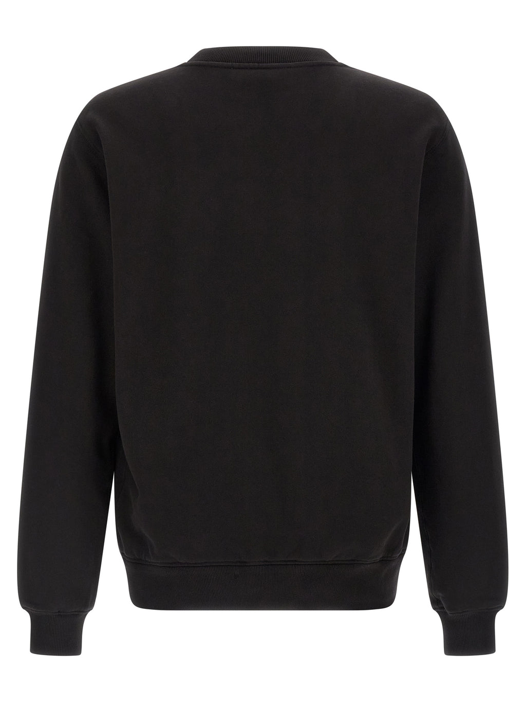 Sweat-shirt en coton noir de Dolce & Gabbana, style décontracté avec logo sur la poitrine, vue de face.
