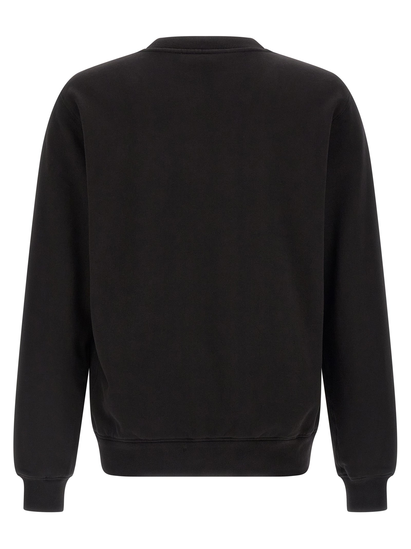 Sweat-shirt en coton noir de Dolce & Gabbana, style décontracté avec logo sur la poitrine, vue de face.