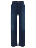 Jeans droits en coton bleu Dolce & Gabbana, style classique, visible avec poches et couture soignées.