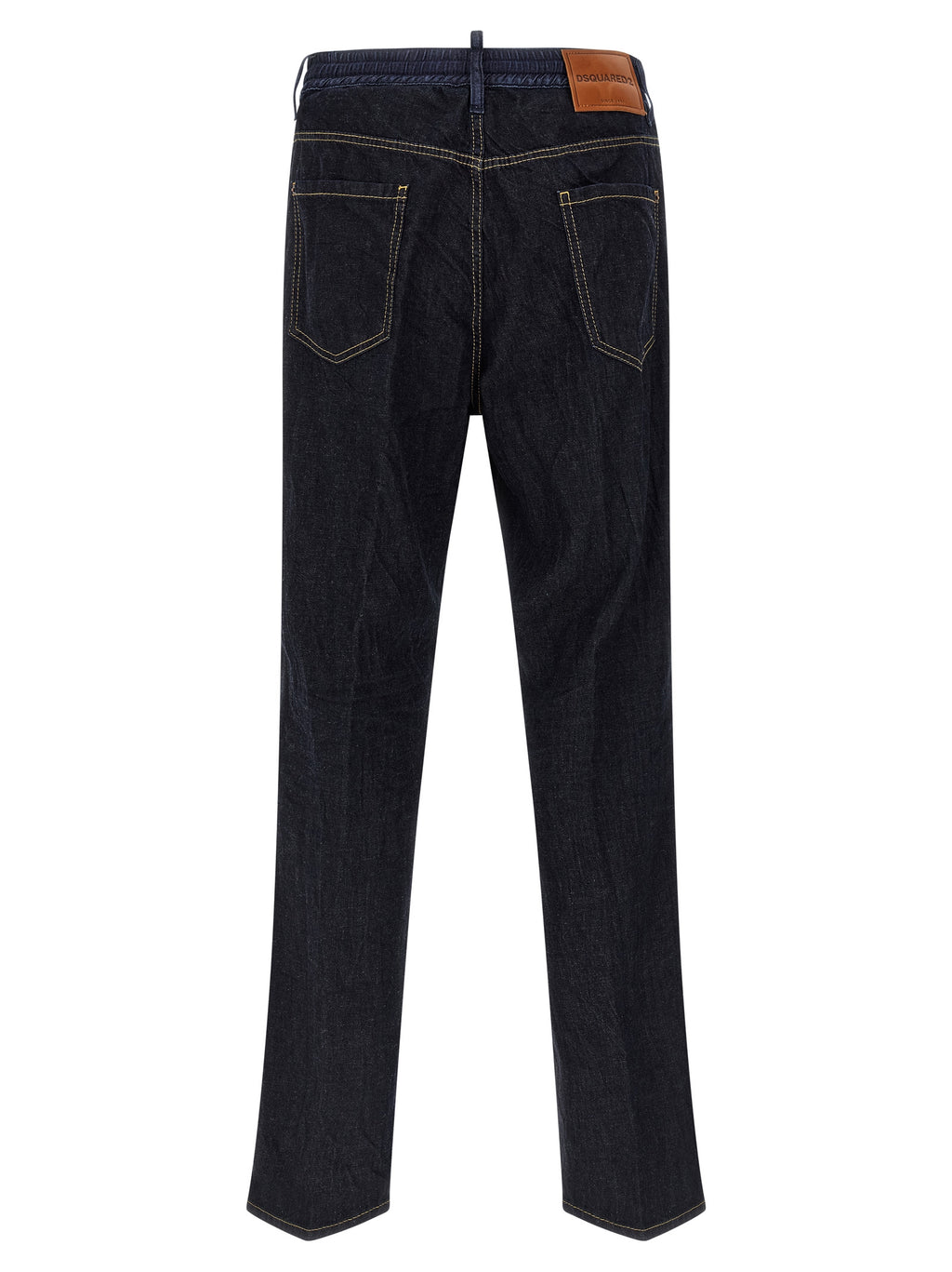 Jeans droits en coton bleu de Dsquared², style classique, visibles sur le produit avec une coupe droite.