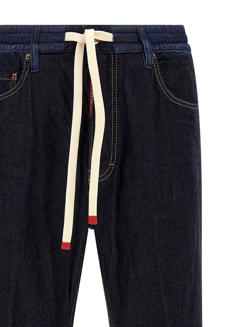 Jeans droits en coton bleu Dsquared², style classique, visible avec fermeture éclair et poches avant.