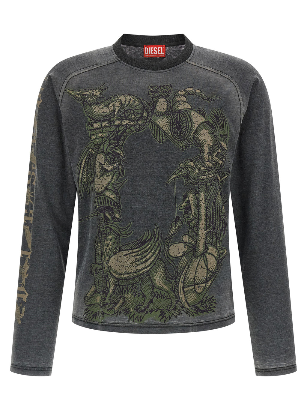 Vêtements de sport en coton gris de la marque Diesel, ensemble de sport décontracté pour homme.