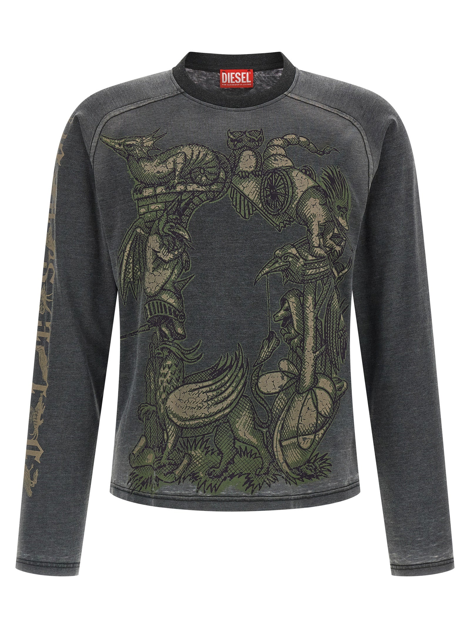 Vêtements de sport en coton gris de la marque Diesel, ensemble de sport décontracté pour homme.
