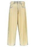 Jeans Diesel en lyocell beige en denim, coupe classique avec poches avant et arrière, tissu doux et confortable.