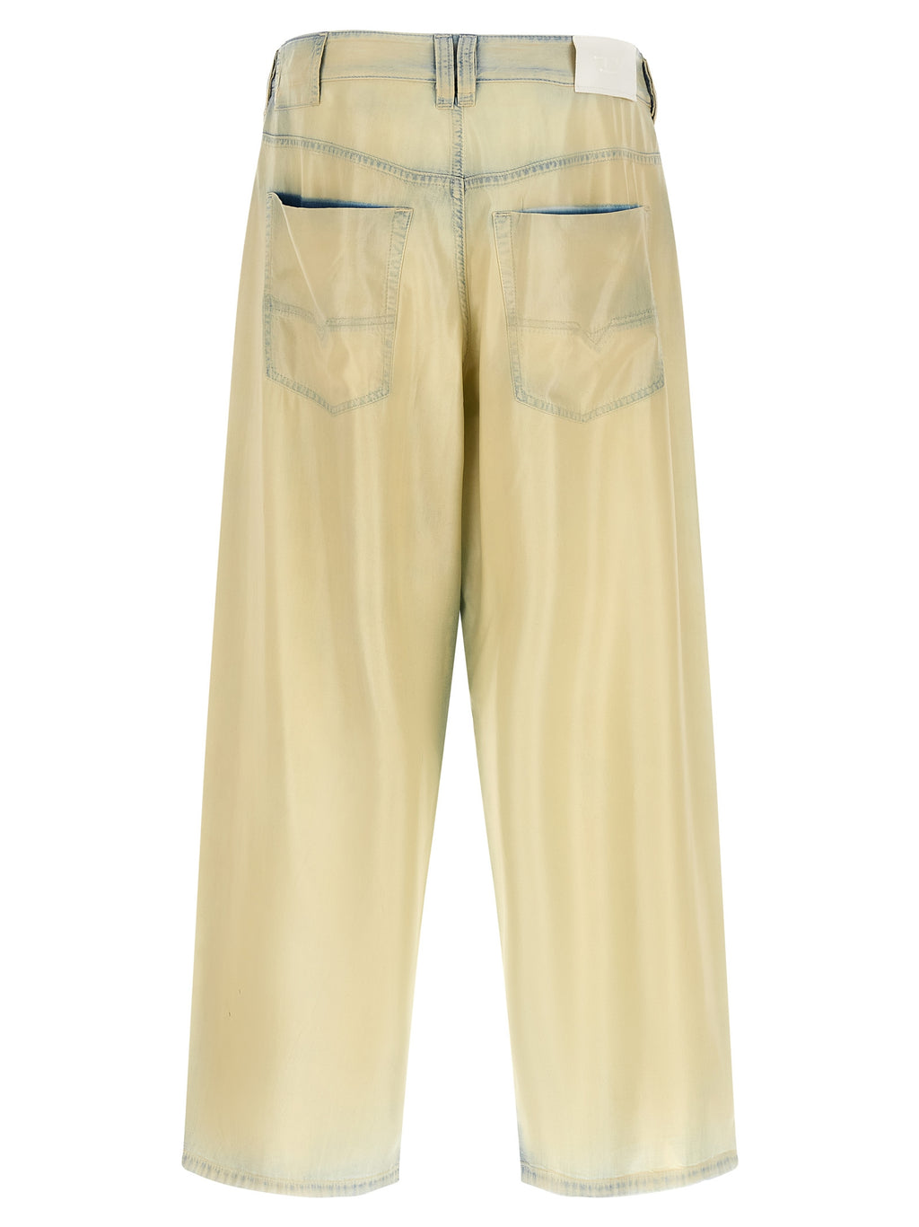 Jeans en lyocell beige Diesel en denim, coupe classique avec poches avant et arrière, détails modernes et couture soignée.