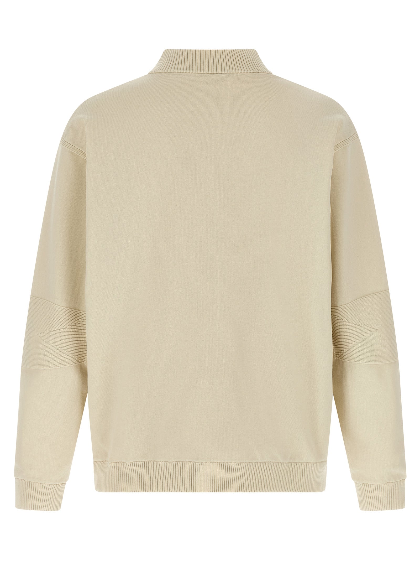 Veste bomber beige en polyamide de Hugo Boss, vue de face avec détails de fermeture éclair et col côtelé.