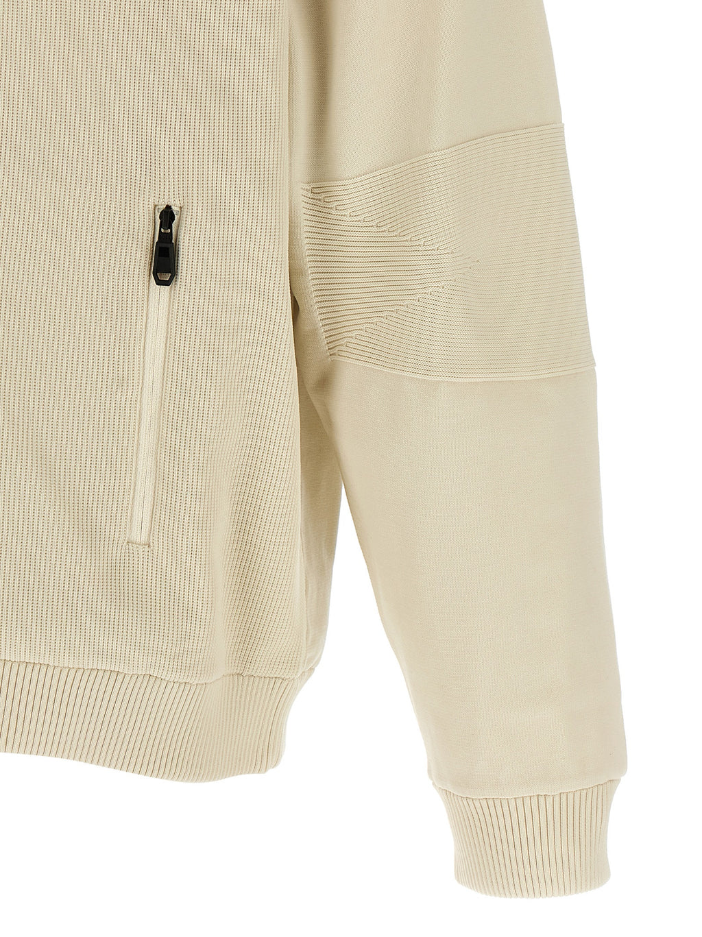 Veste bomber beige en polyamide de Hugo Boss, visible avec fermeture éclair et col côtelé.