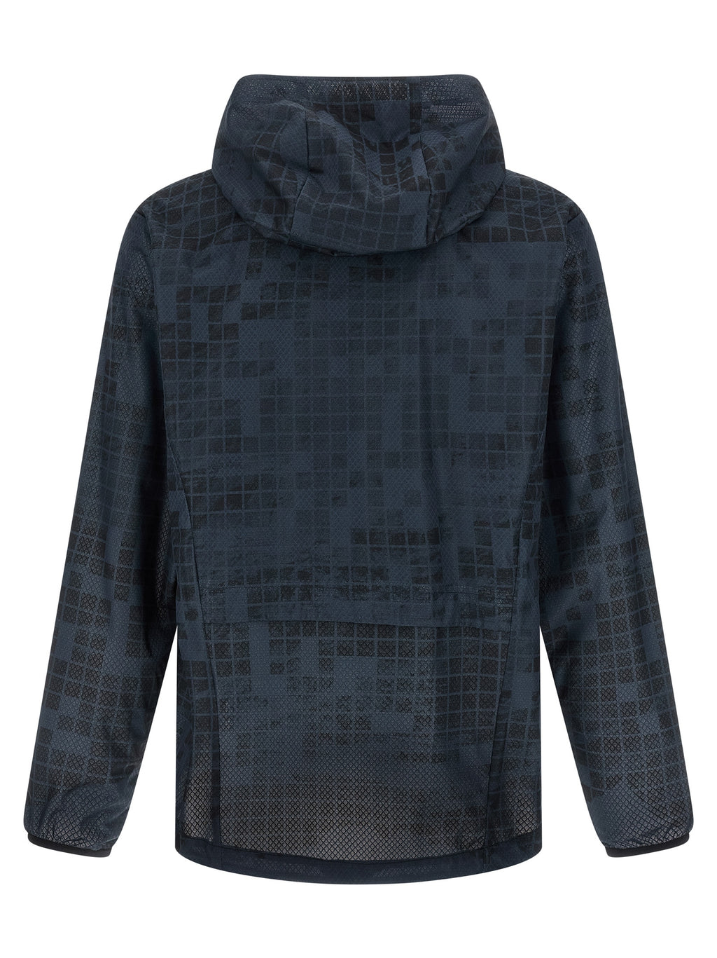 Veste en caoutchouc bleue Hugo Boss, coupe moderne, avec capuche et fermeture éclair, idéale pour la pluie.