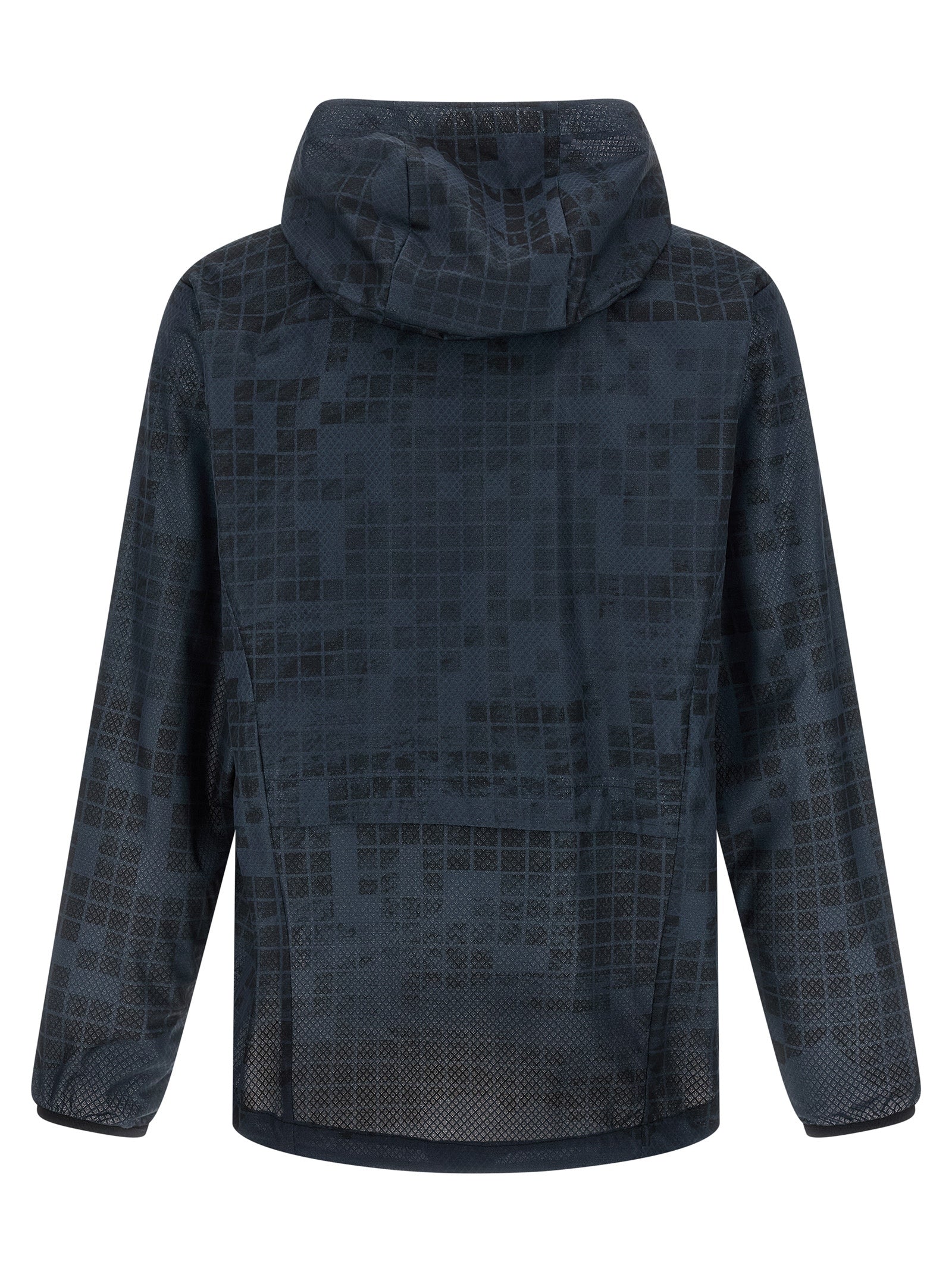 Veste en caoutchouc bleue Hugo Boss, coupe moderne, avec capuche et fermeture éclair, idéale pour la pluie.