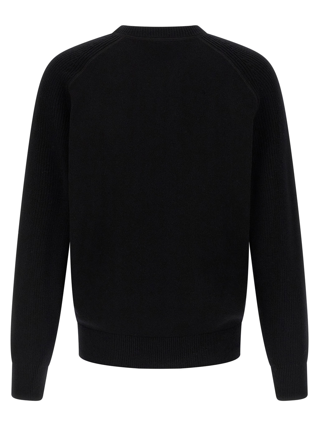 Cardigan en laine vierge noire de Hugo Boss, coupe classique avec boutons, porté sur mannequin.
