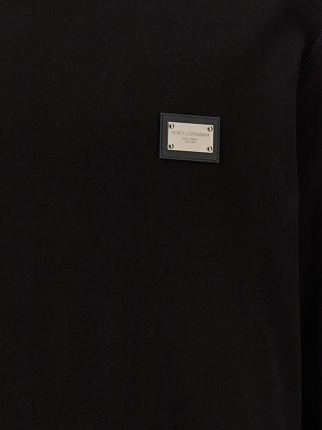 Sweat-shirt noir en coton de Dolce & Gabbana, style décontracté avec logo Dolce & Gabbana visible sur le devant.