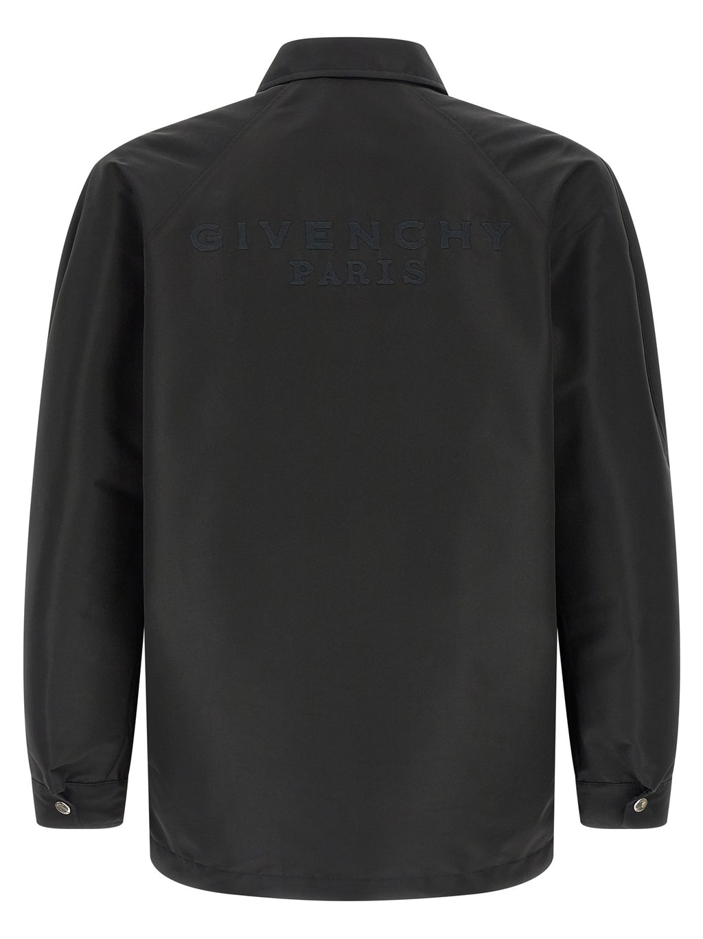 Veste en polyester noire de la marque Givenchy, style moderne avec coupe ajustée et détails élégants.