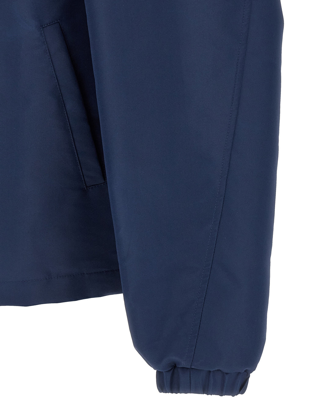 Veste en polyester bleue Givenchy, coupe ajustée avec capuche et fermeture éclair, veste légère et élégante pour le style urbain.