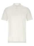 Chemise polo Givenchy blanche en coton avec col et boutons visibles, élégante et classique, sur un fond neutre.