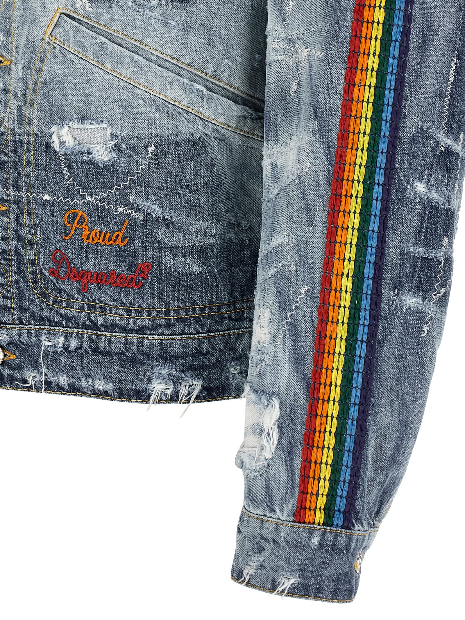 Veste en jean en coton bleu Dsquared² avec détails classiques, boutons en métal et coupe ajustée.