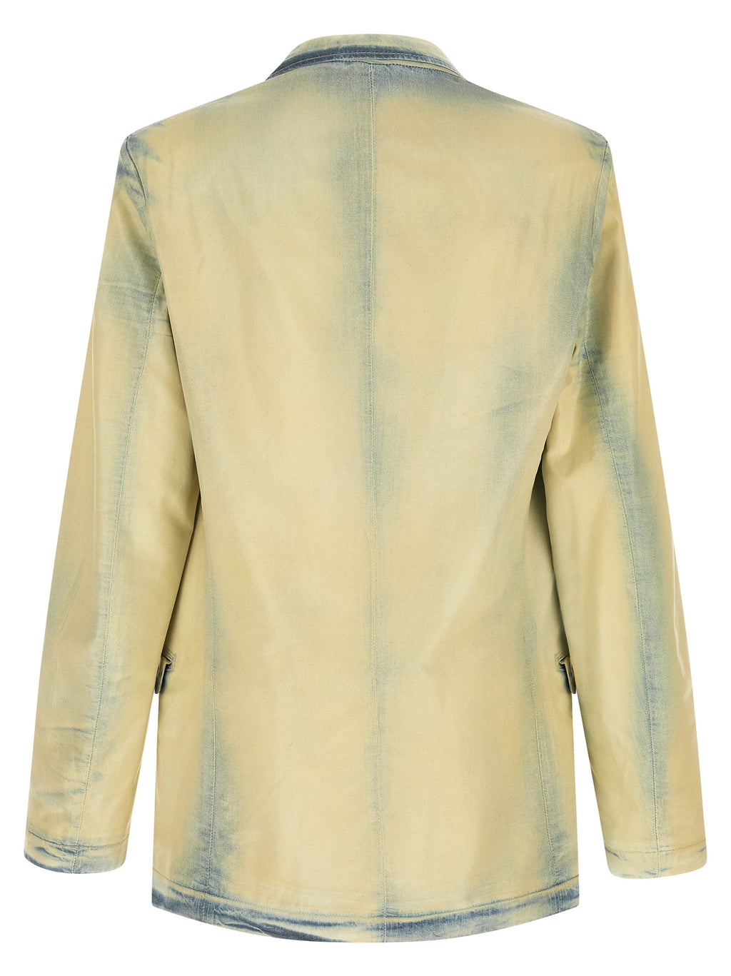 Blazer beige en lyocell de la marque Diesel, veste élégante avec col et boutons, vue de face sur fond neutre.