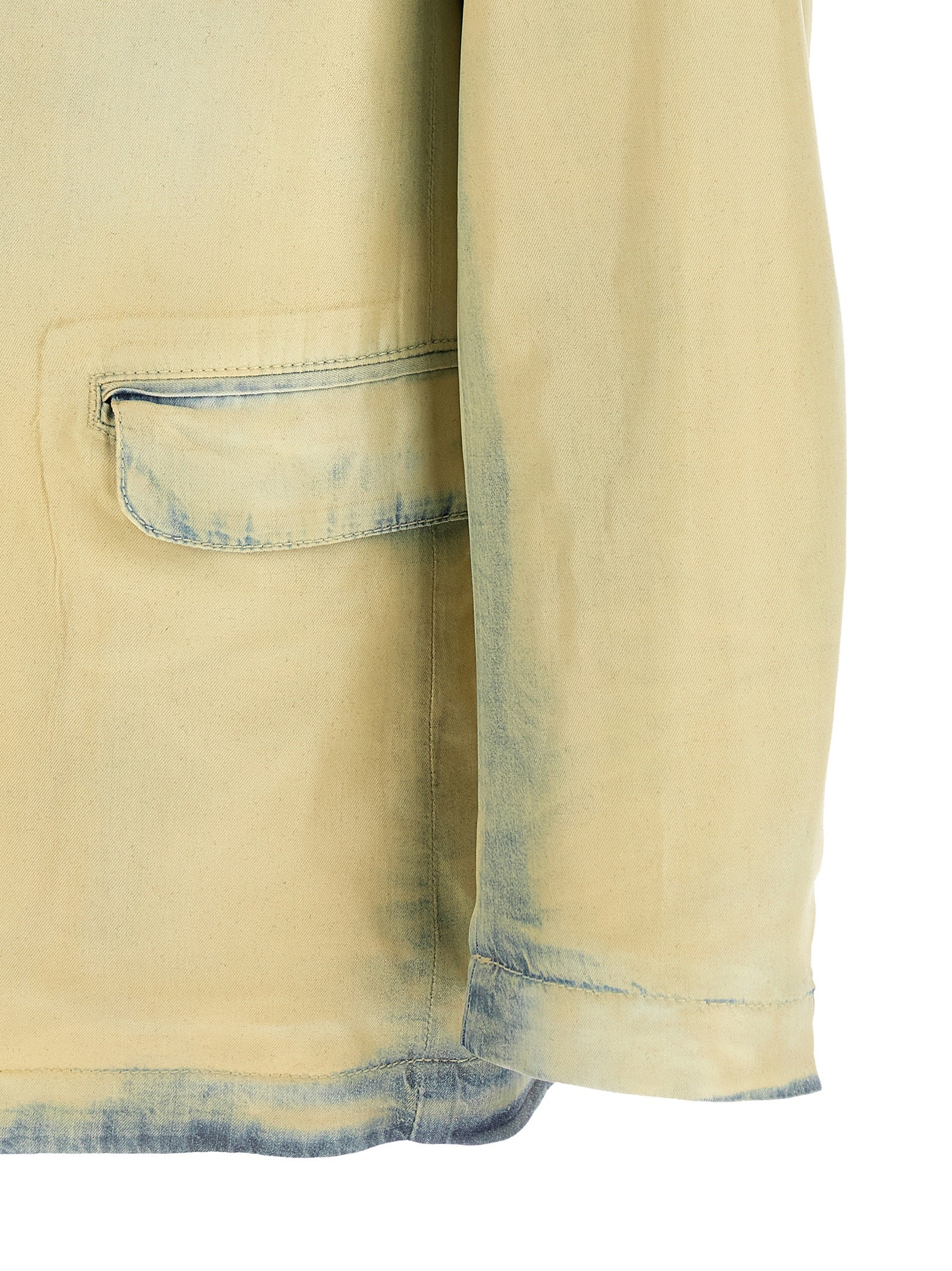 Blazer beige en lyocell de la marque Diesel, veste élégante avec coupe moderne, portée décontractée ou formelle.