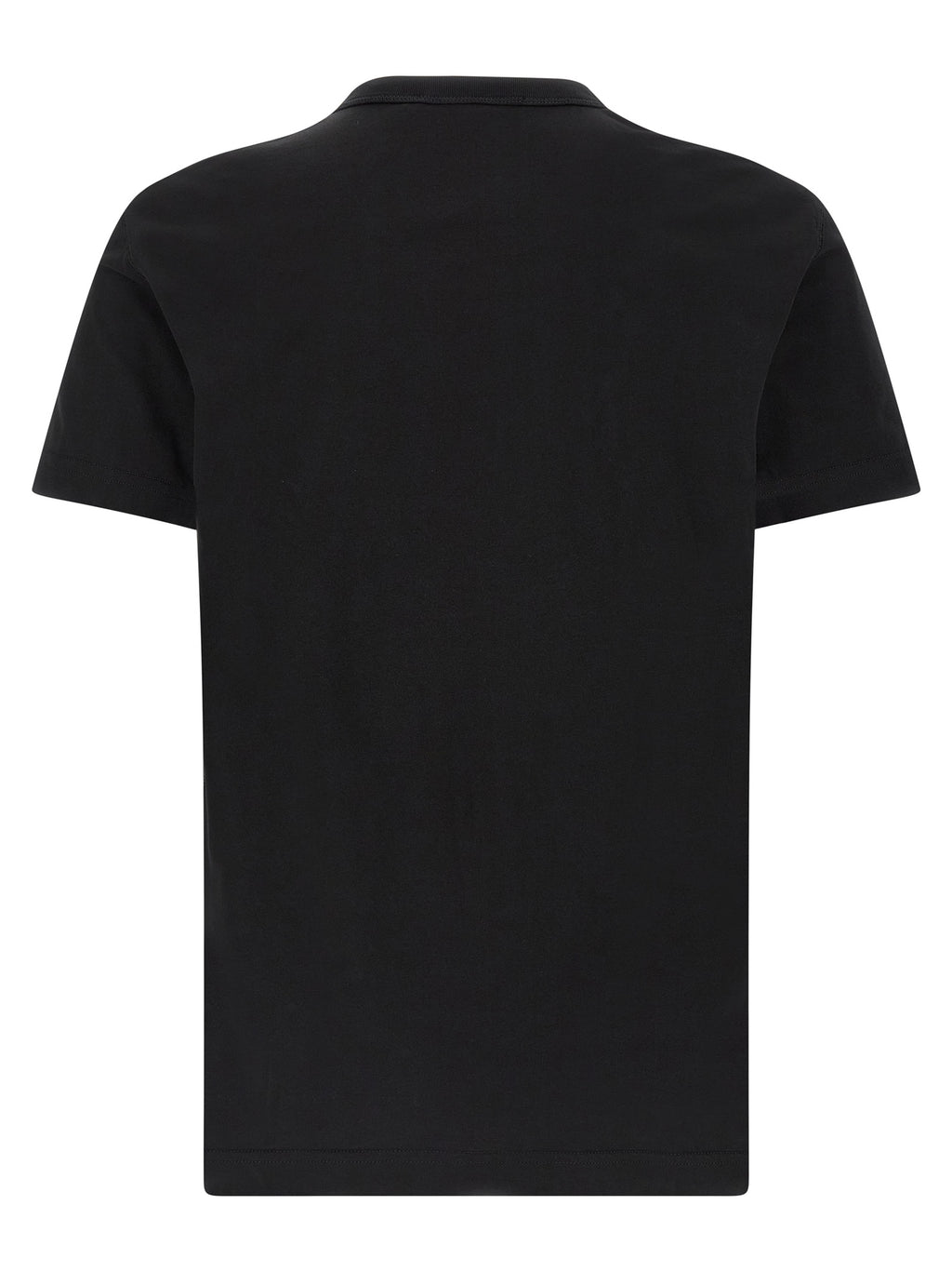 T-shirt noir en coton de la marque Dolce & Gabbana, coupe classique et logo discret visible sur le devant.
