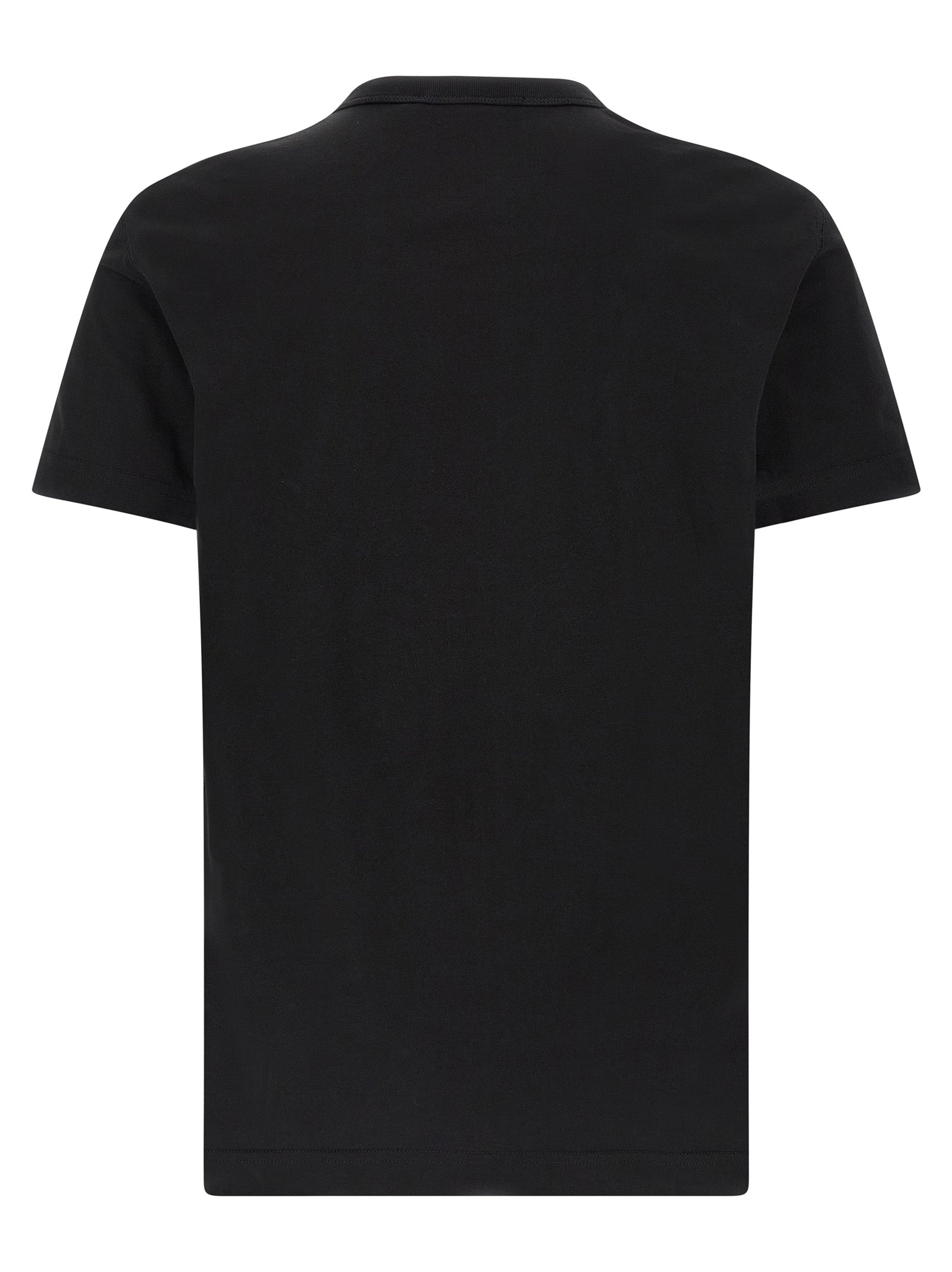 T-shirt noir en coton de la marque Dolce & Gabbana, coupe classique et logo discret visible sur le devant.
