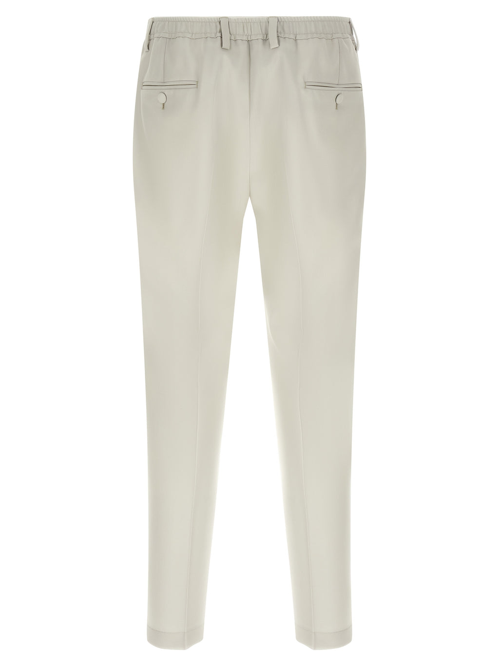 Pantalons de costume beige en laine vierge de Dolce & Gabbana, coupe classique pour homme élégante.