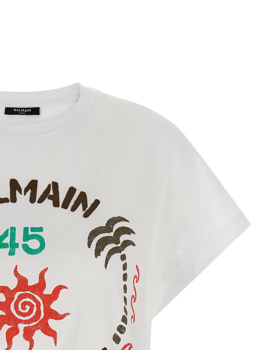 Balmain Weißes Baumwoll-T-Shirt