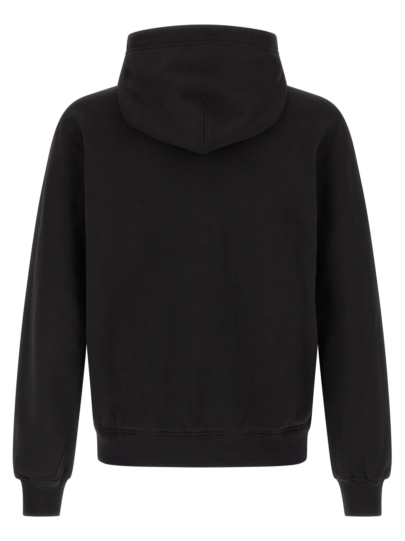 Sweatshirt en coton noir Dolce & Gabbana, style décontracté, col rond et logo discret visible sur l'image.