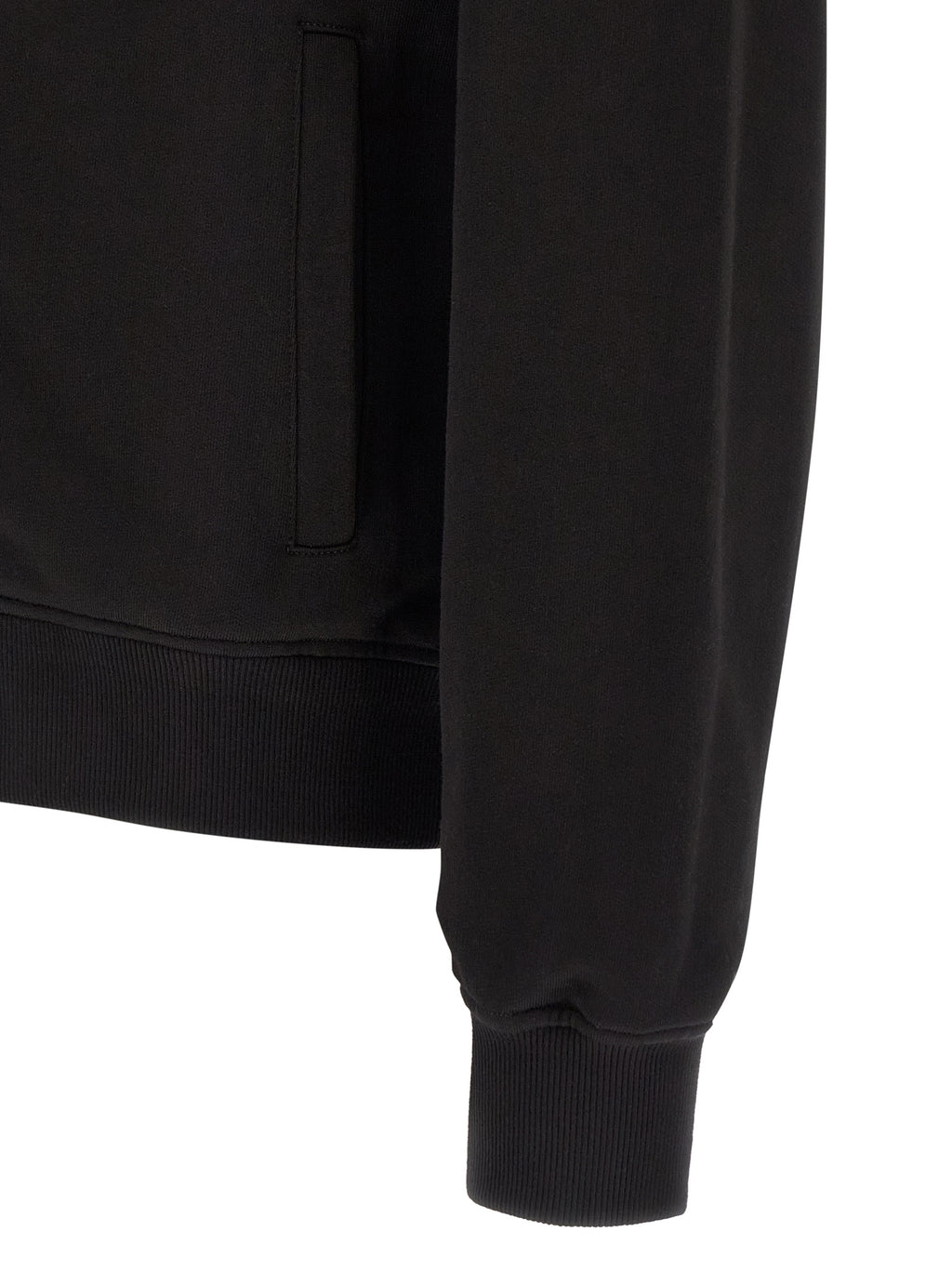 Sweatshirt noire en coton de Dolce & Gabbana, vêtement décontracté avec logo signature visible sur la poitrine.