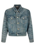 Veste en jean en coton bleu Fear Of God, style décontracté avec détails de couture visibles, pour homme ou femme.