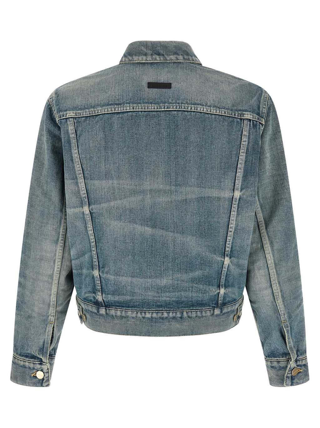 Veste en jean en coton bleu Fear Of God, style décontracté avec détails de couture visibles, pour homme ou femme.