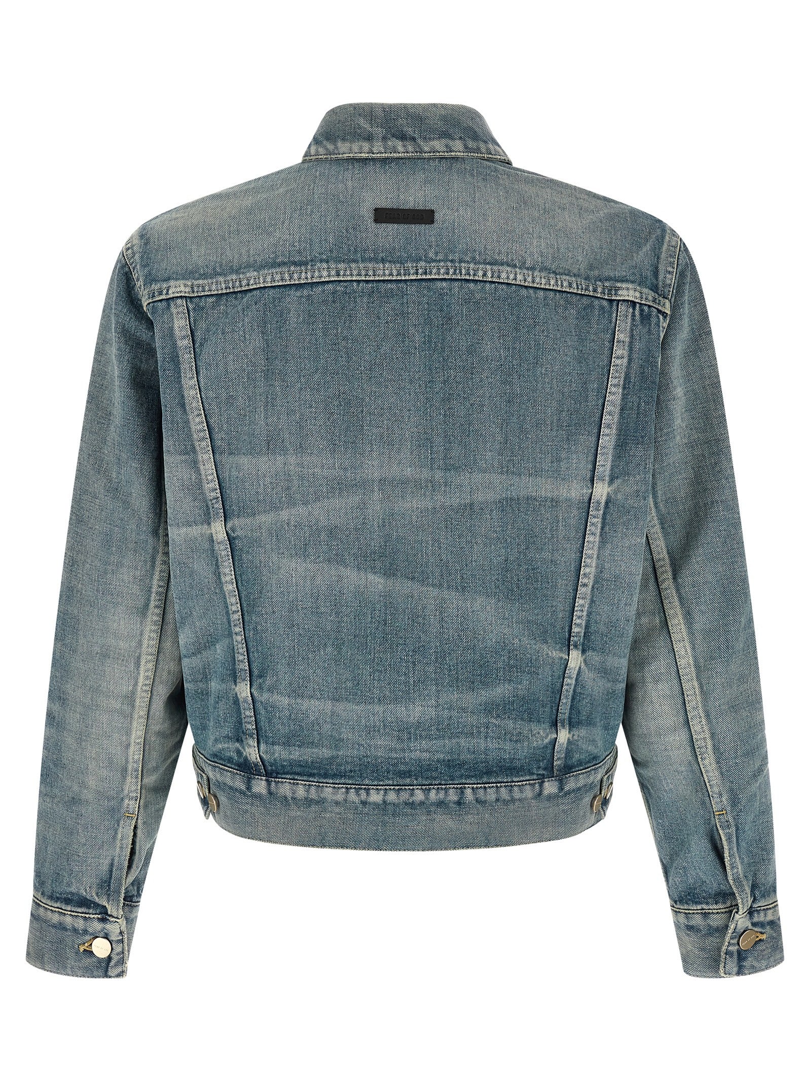 Veste en jean en coton bleu Fear Of God, style décontracté avec détails de couture visibles, pour homme ou femme.