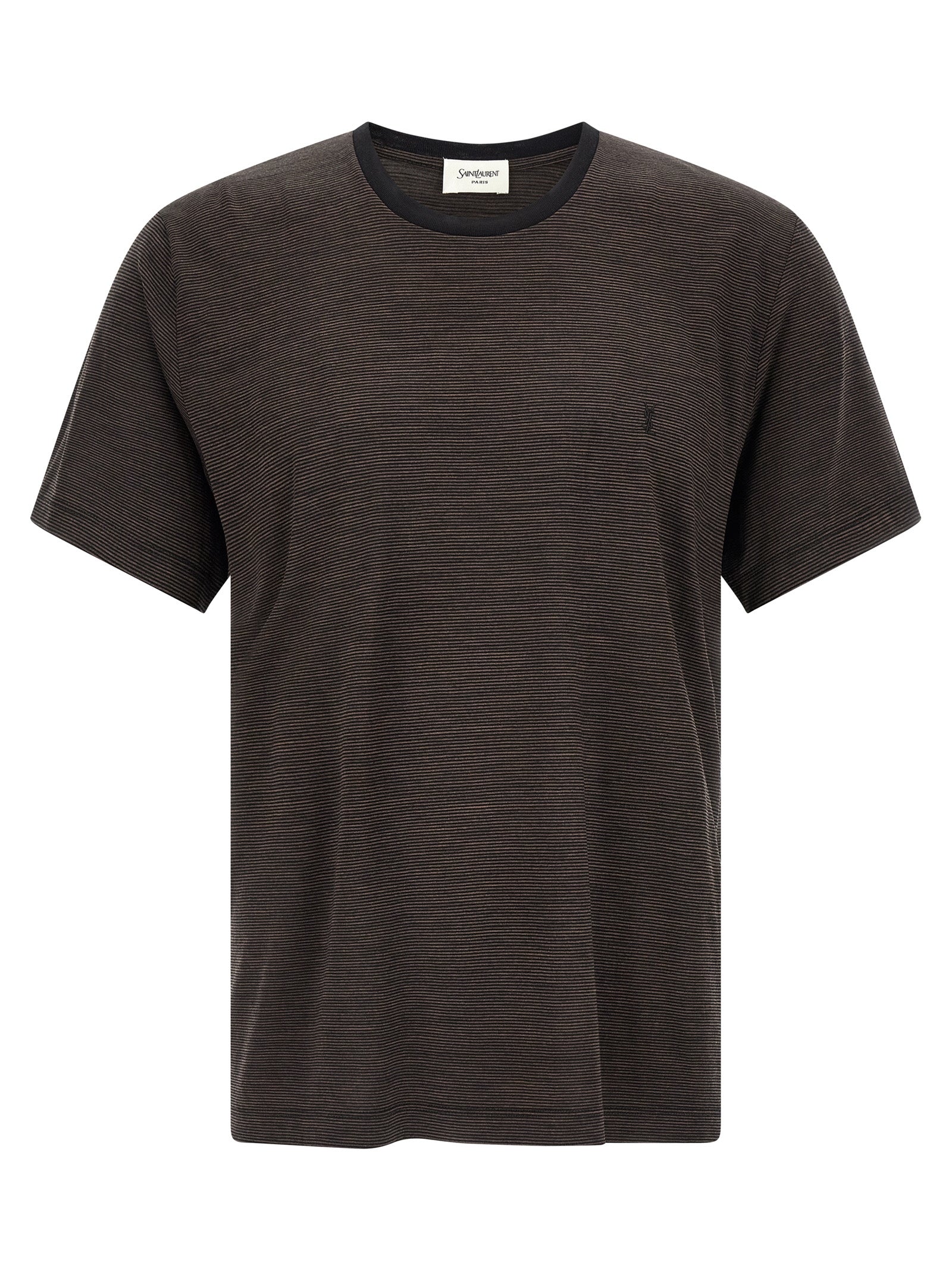 Saint Laurent braunes Woll-T-Shirt