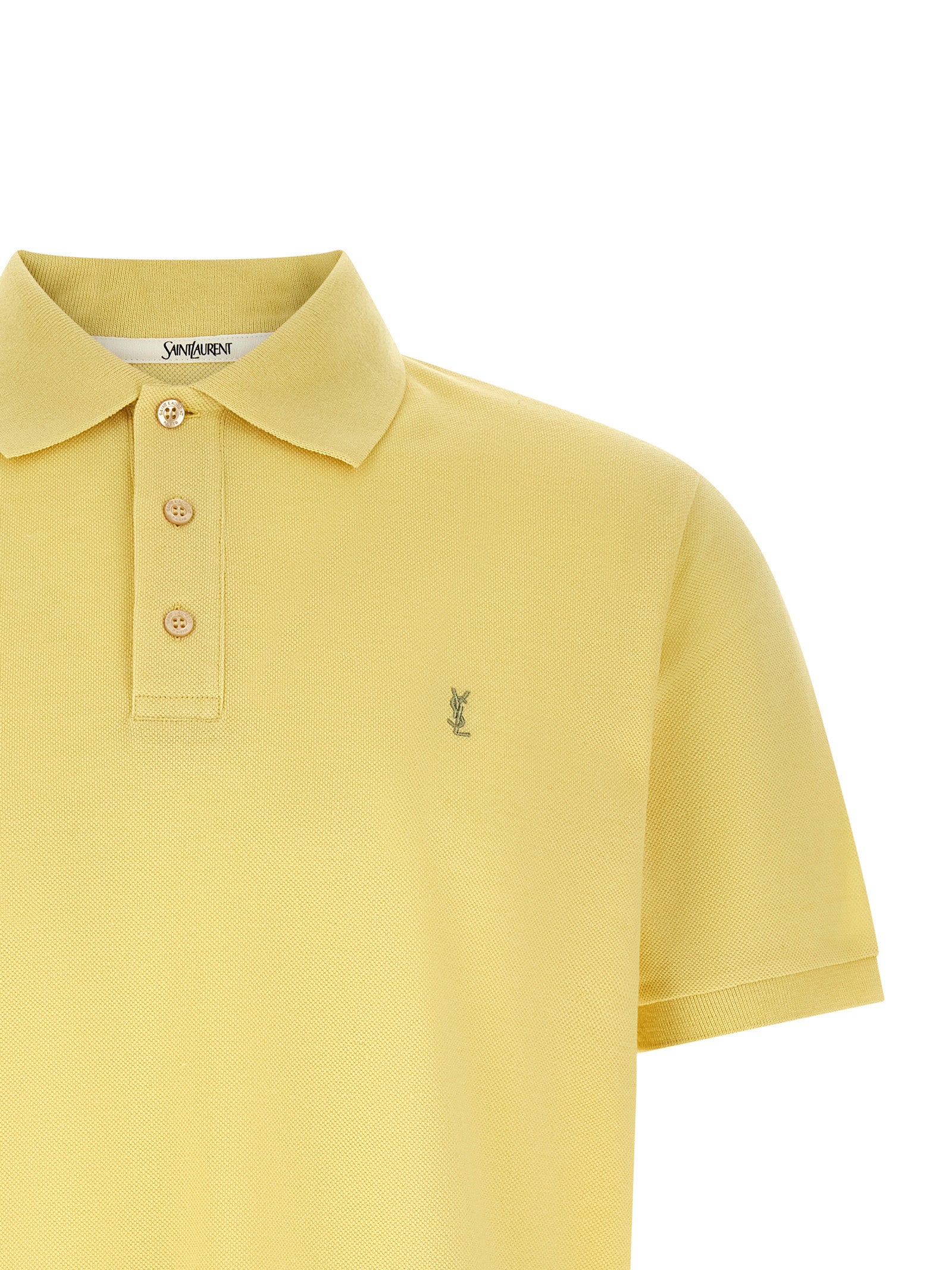 Zweifarbiges Baumwoll-Polohemd von Saint Laurent