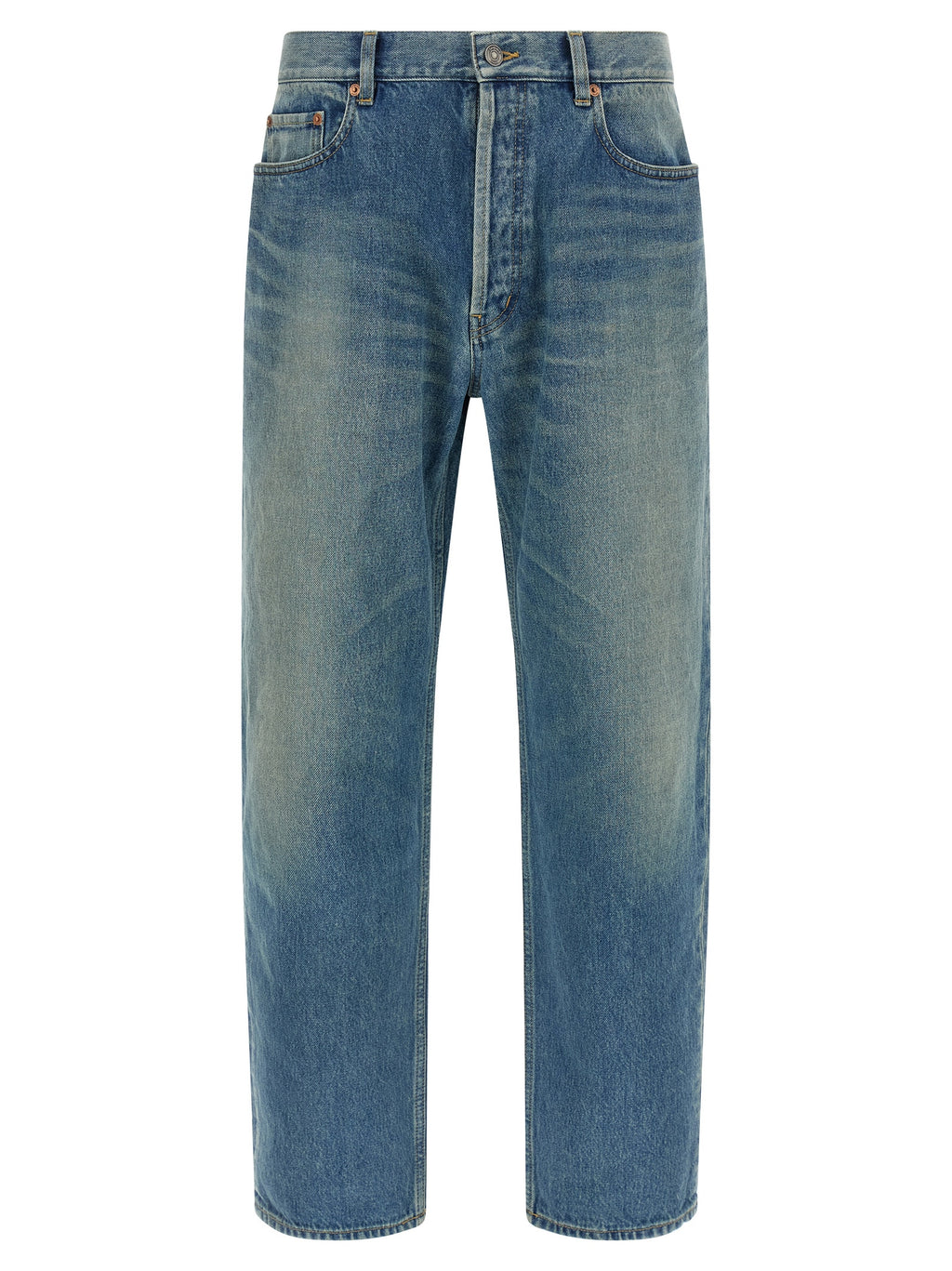 Saint Laurent Blaue Baumwoll-Jeans mit geradem Bein
