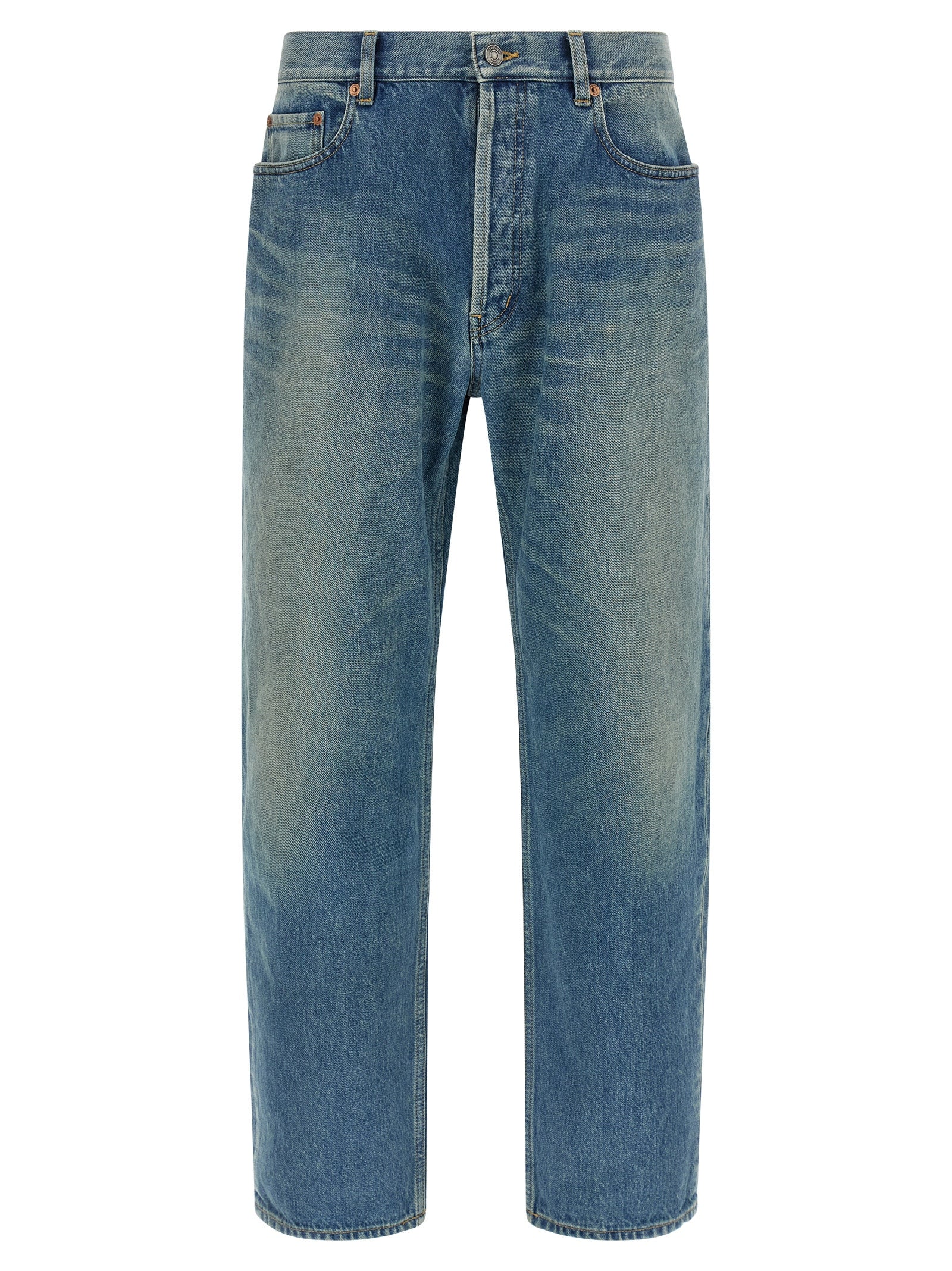 Saint Laurent Blaue Baumwoll-Jeans mit geradem Bein
