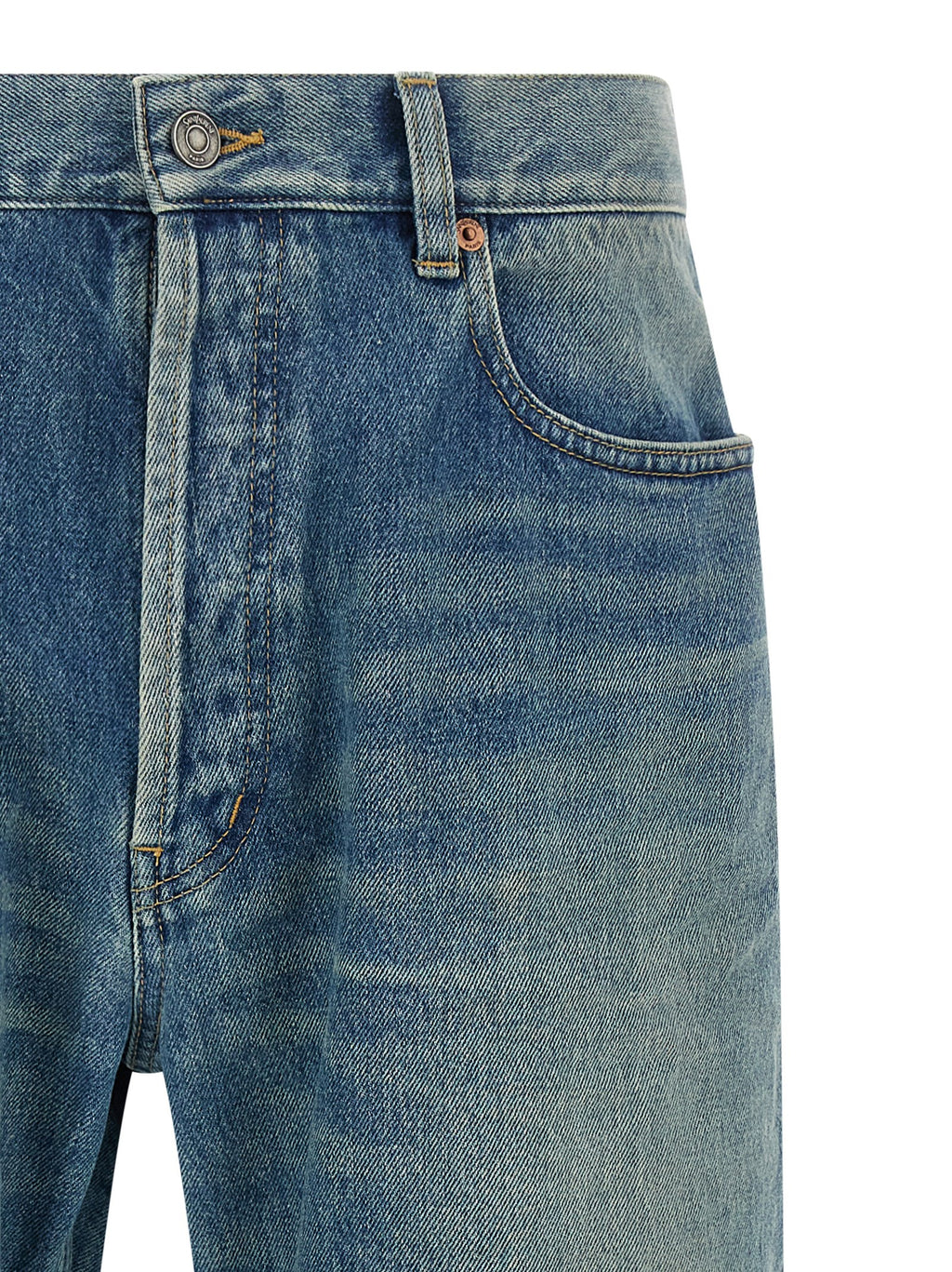 Saint Laurent Blaue Baumwoll-Jeans mit geradem Bein