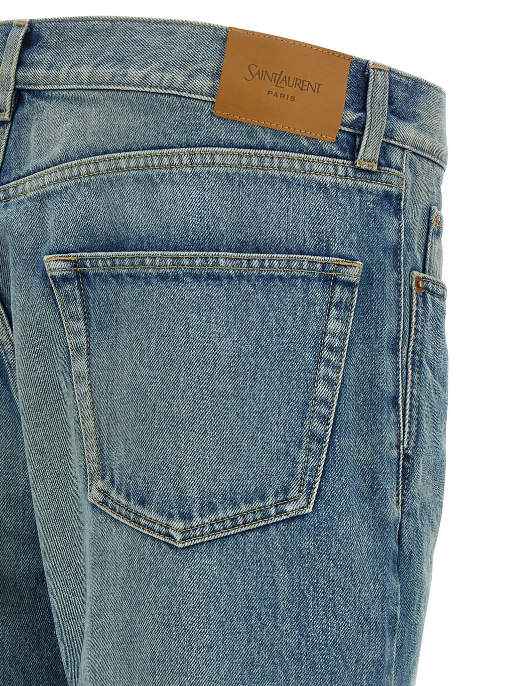 Saint Laurent Blaue Baumwoll-Jeans mit geradem Bein