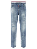 Jeans bleus en coton à coupe décontractée de Dsquared², style casual pour homme.