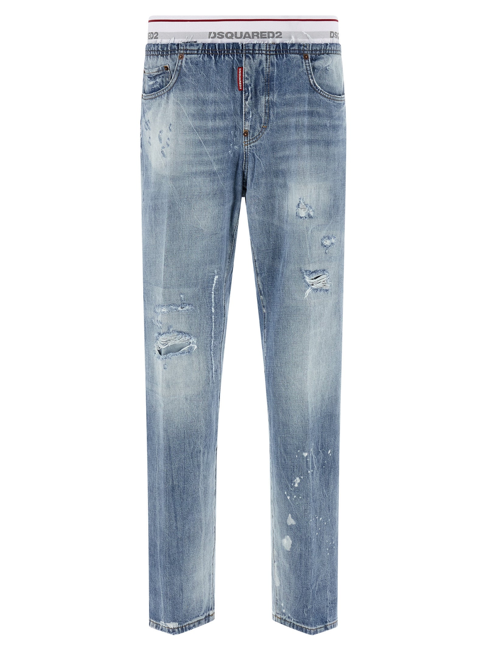 Jeans bleus en coton à coupe décontractée de Dsquared², style casual pour homme.