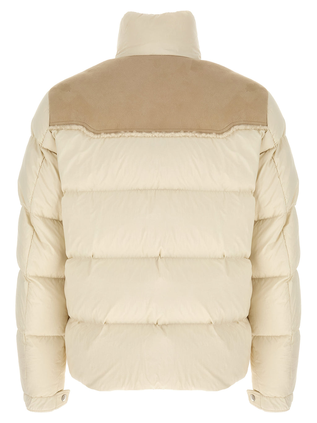 Veste longue beige en polyamide Moncler, coupe élégante et durable, idéale pour l'hiver et le style urbain.
