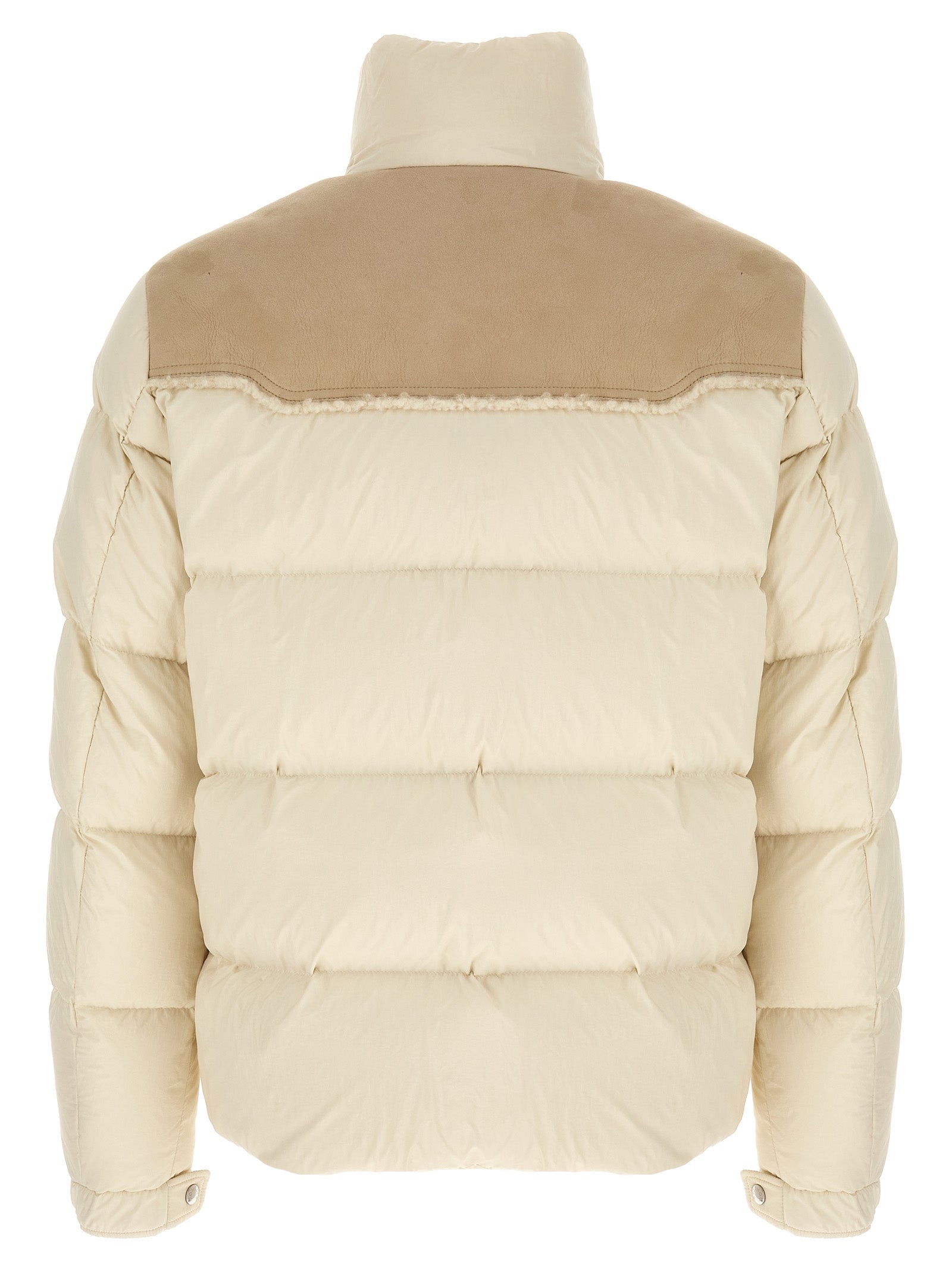 Veste longue beige en polyamide Moncler, coupe élégante et durable, idéale pour l'hiver et le style urbain.