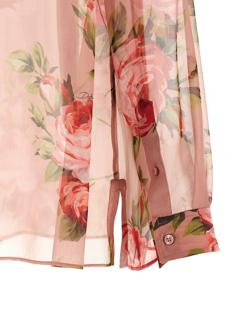 Blouse en soie multicolore de Dolce & Gabbana avec détails élégants et coupe fluide, vue de face.