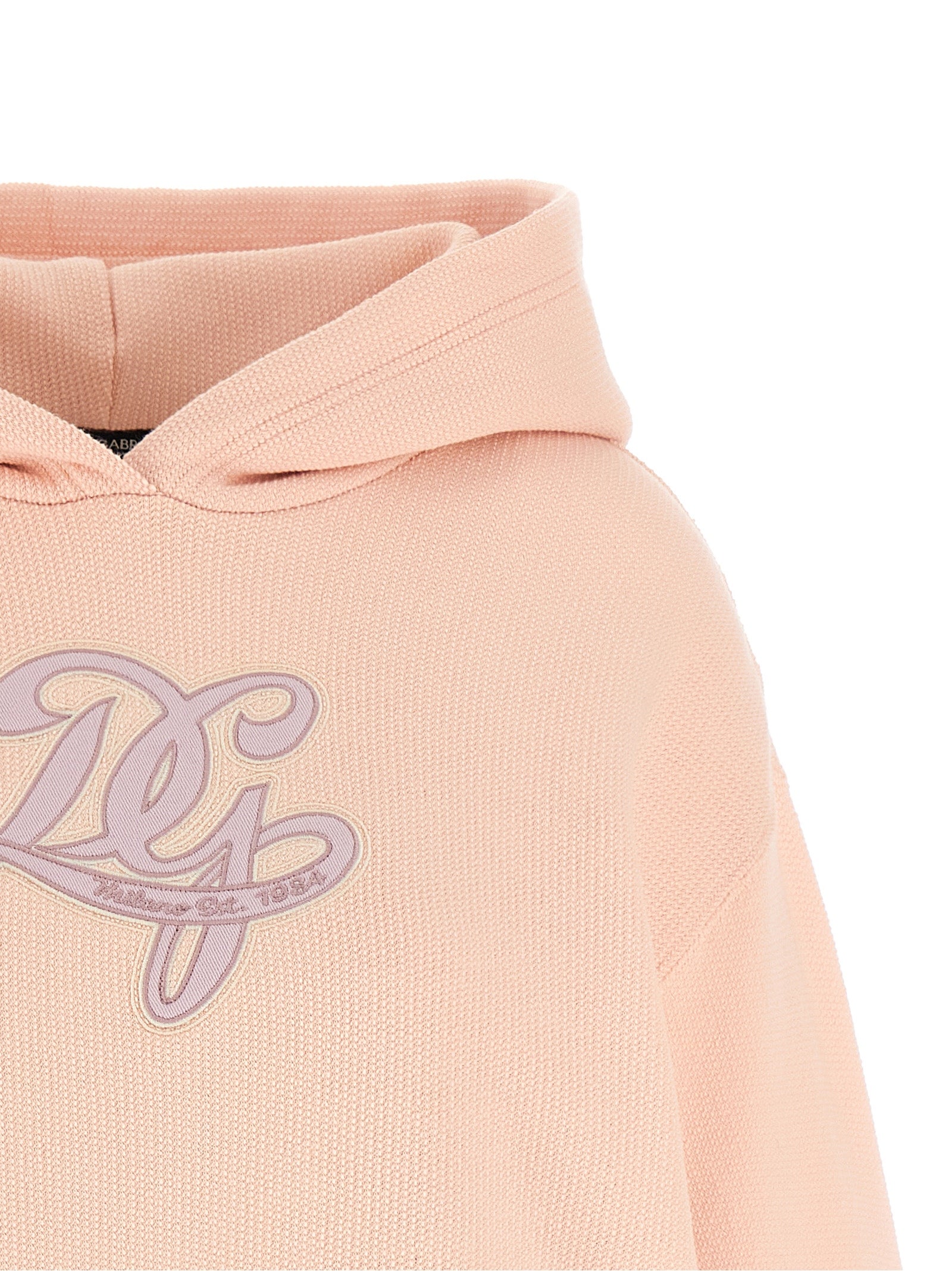 sweat à capuche en coton multicolore de Dolce & Gabbana avec logo visible, décontracté et tendance.