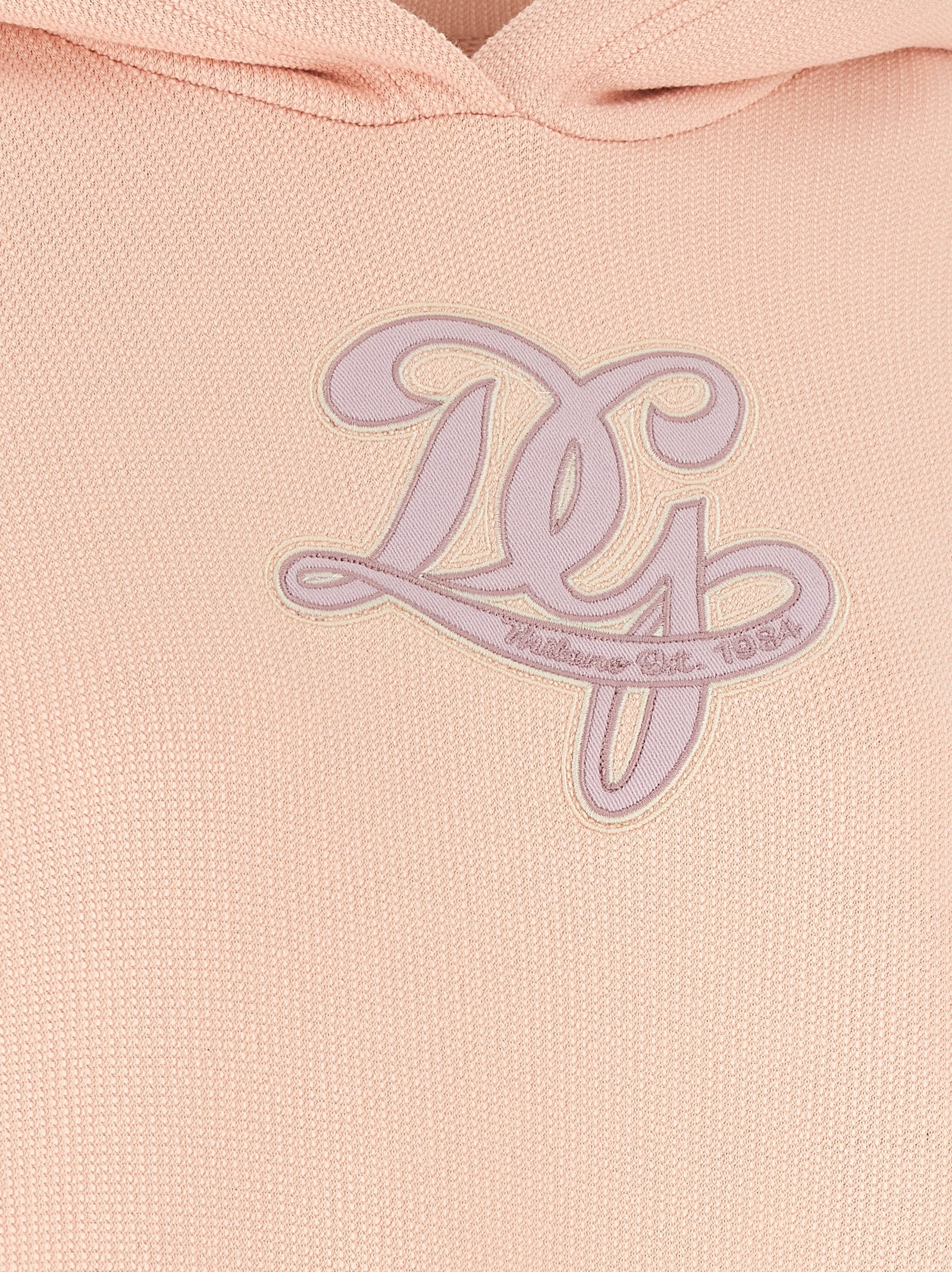 Sweat à capuche en coton multicolore Dolce & Gabbana avec logo, vue de face sur fond blanc.