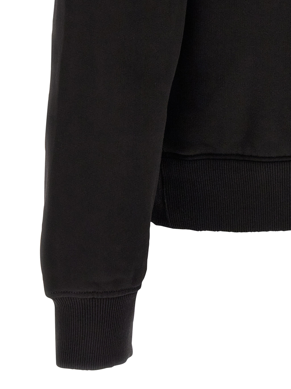 Sweatshirt en coton noir de Dolce & Gabbana, style décontracté avec logo de la marque sur la poitrine.